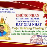LIÊN ĐỘI TRƯỜNG THCS NGHĨA HẢI TỔ CHỨC THÀNH CÔNG CUỘC THI RUNG CHUÔNG VÀNG CHÀO MỪNG 81 NĂM NGÀY THÀNH LẬP QUÂN ĐỘI NHÂN DÂN VIỆT NAM VỚI CHỦ ĐỀ “TỰ HÀO TRUYỀN THỐNG QUÂN ĐỘI NHÂN DÂN VIỆT NAM”